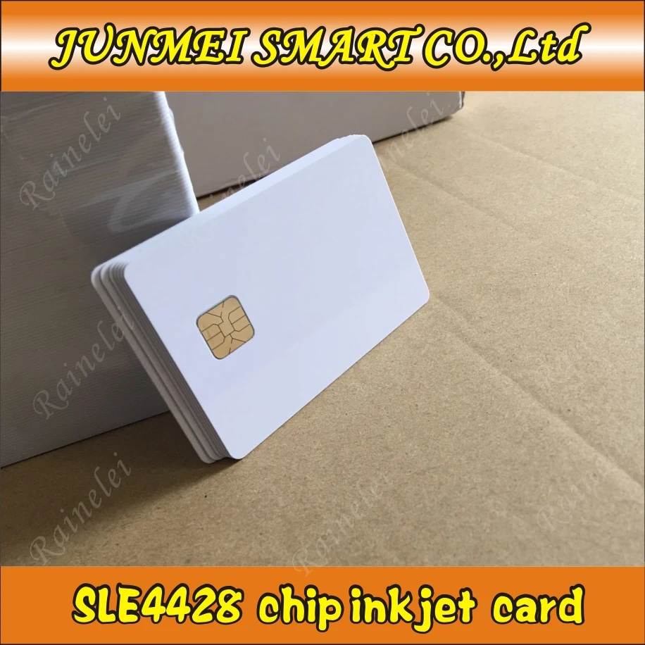 50pcs Contact White SLE4428 Big Chip Inkjet Printable Blank PVC Card  For Epson T50 Canon  Printer