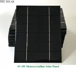 Solar panel 6W 6V Monocrystalline 1A  Photovoltaic panel cell for DIY power supply charger.give USB +diodes for free.