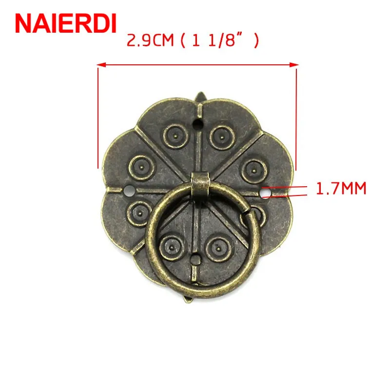 NAIERD 10pcs Classico Tono del Bronzo Quinconce Cassetto Scrivania Cabinet Door Pull Maniglia del Riquadro di Manopole Maniglie Per Mobili Ferramenteria E Attrezzi Con Vite