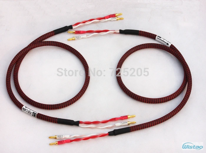IWISTAO – câble de haut-parleur HIFI d'origine japonaise, fil de haut-parleur Canare 4S12F américain Budweiser en cuivre plaqué or, 2 fiches bananes de 1 à 2M