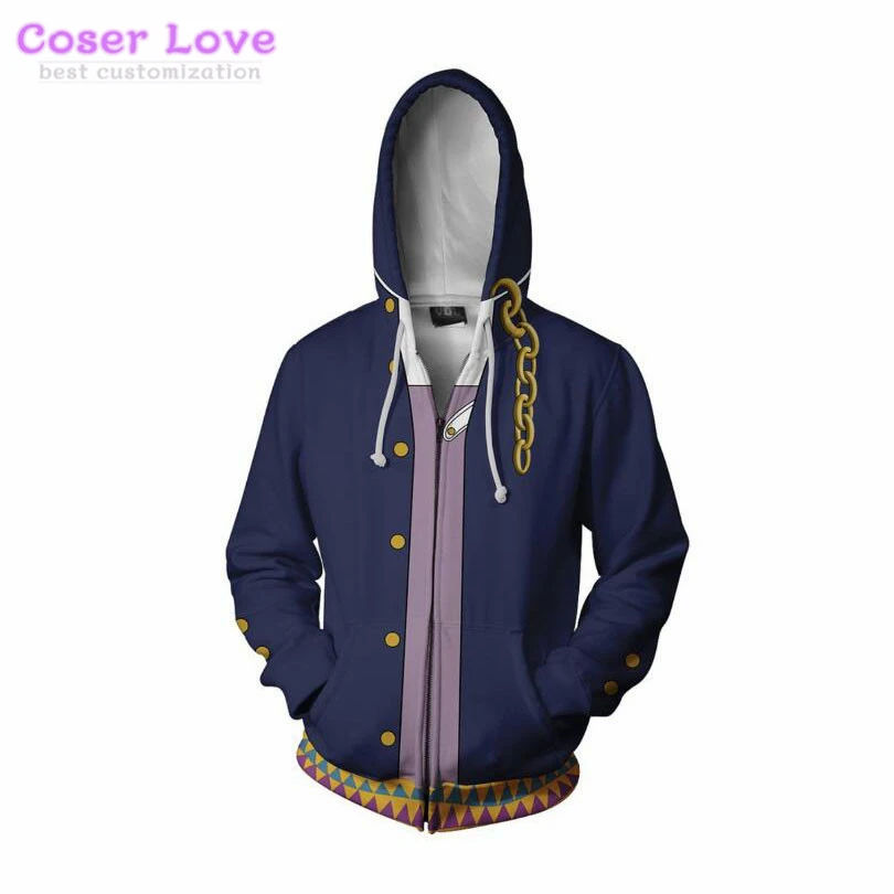 Аниме Kujo Jotaro Kuujou Joutarou косплей Хэллоуин Рождество костюм на молнии толстовки свитер куртка