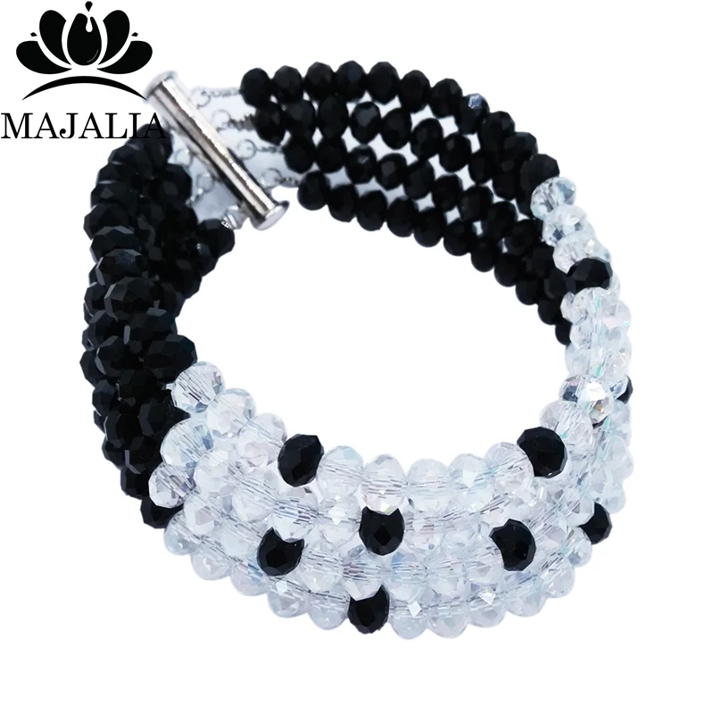 Romantic Nigeria Wedding Jewelry African Bead Jewelry Set Transparent Ab Black Crystal Bead Bridal Necklace Jewelry Set CC-22