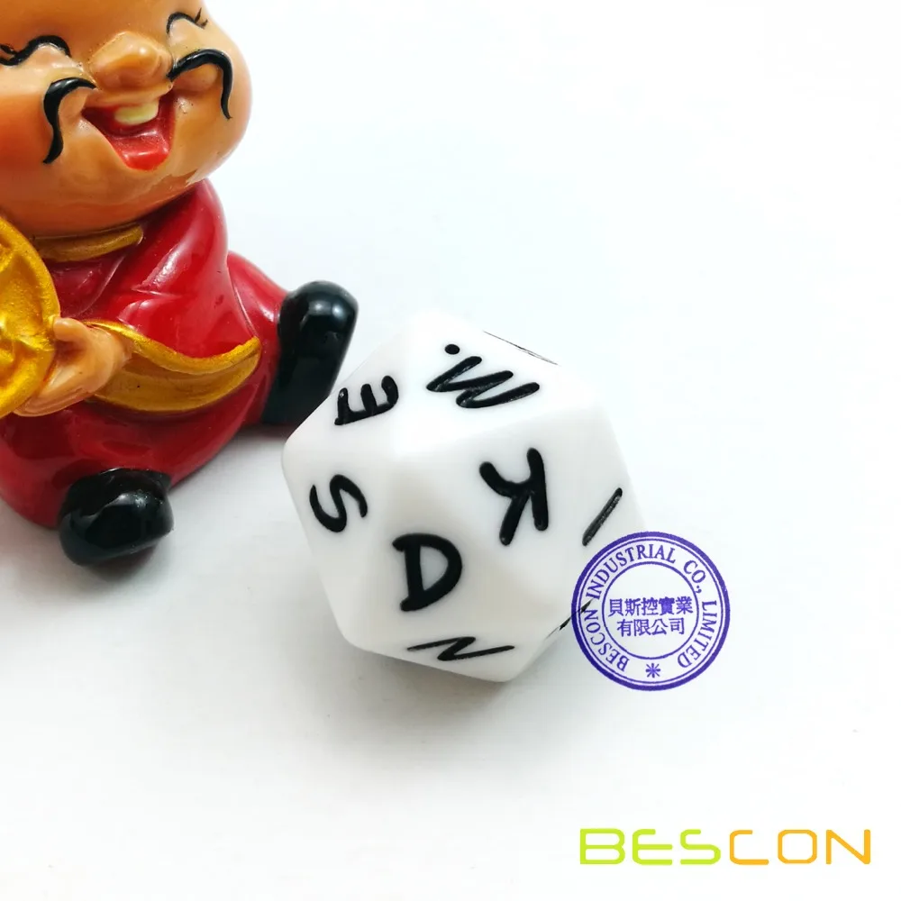 Bescon Alphabet Dice 20 Faces A-T Uppercase, 20 Sides Letter Dice, 3pcs Set