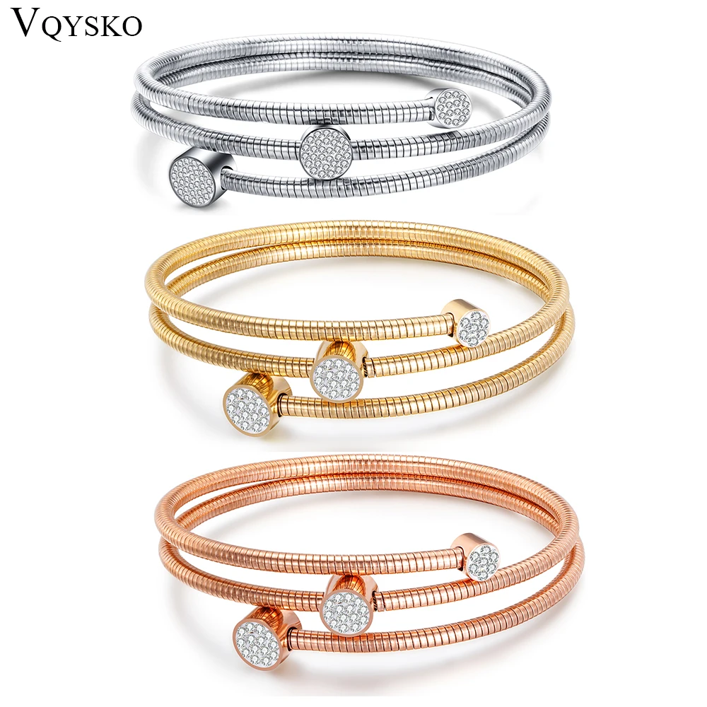 New Arrival Fashion Cable wire Bracelet for Women High Quality Stainless steel Crystal Charm Bracelets Bangles for women