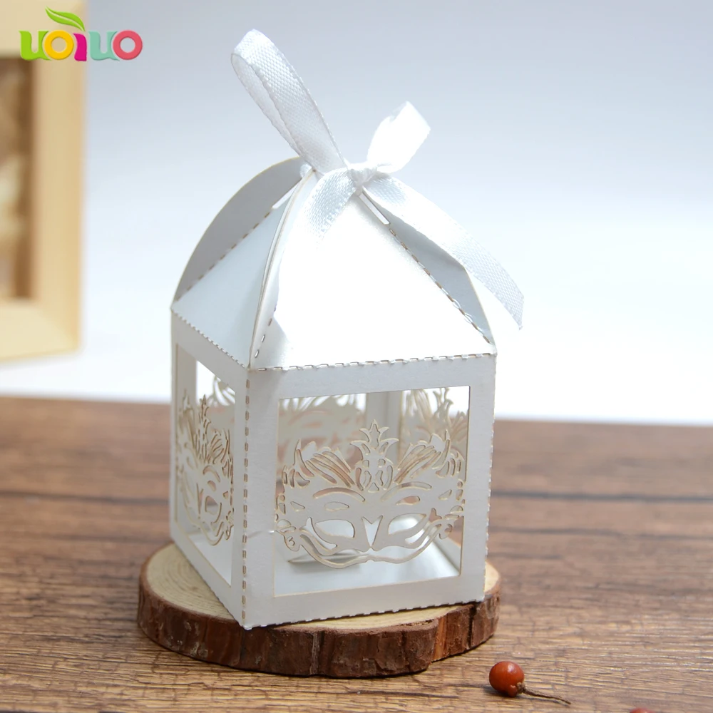 Laser Cut Candy Box, Wedding Favor Mask, Decoration, Various Colors, Free Shipping, 50Pcs