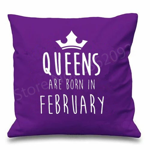 Personalized Queens Are Born In Custom Month Cushion Cover Throw Pillow Case Queens Funny Sister Mum Aunt Girlfriend Gift Decor