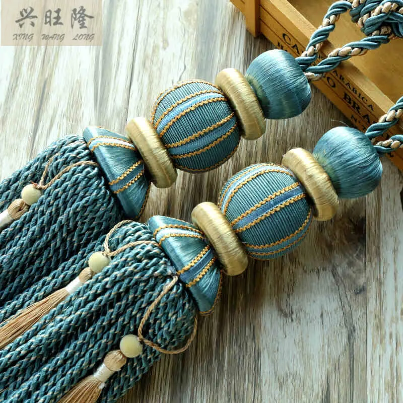 

XWL 1Pair Rayon Curtain Hanging Belt Window Curtain Accessories Strap Ropes Tassel Tiebacks Buckle Lashing Bind Hanging Ropes