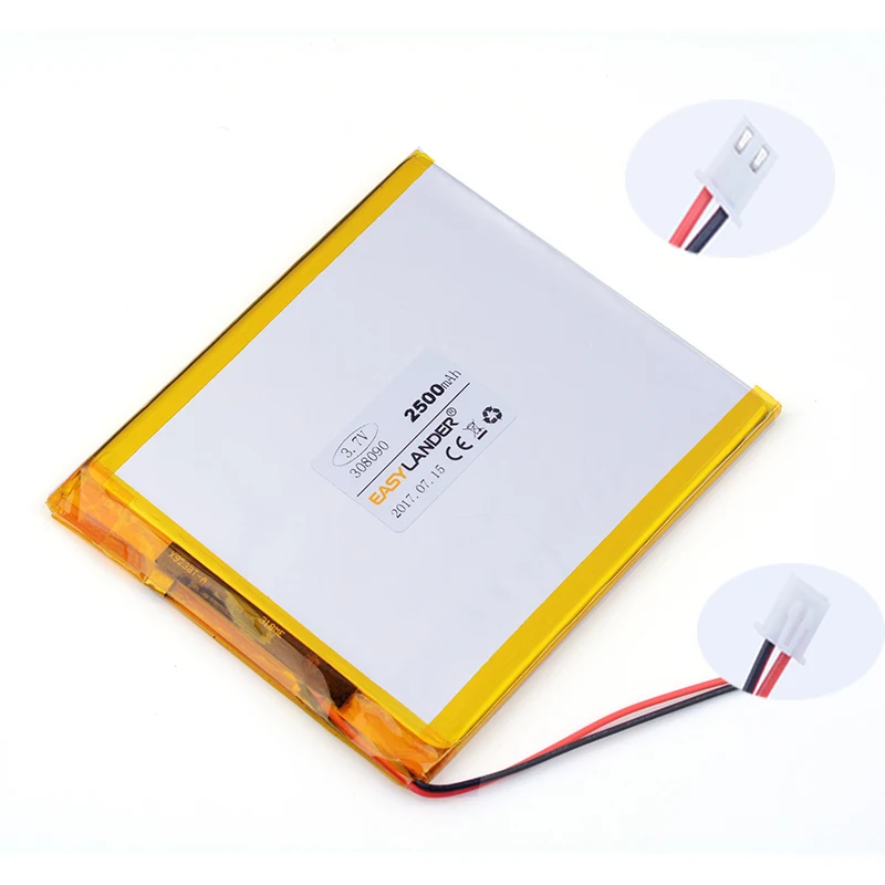 XHR-2P 2.54 308090 2500mah tablet computer batteries battery 038090 3.7v