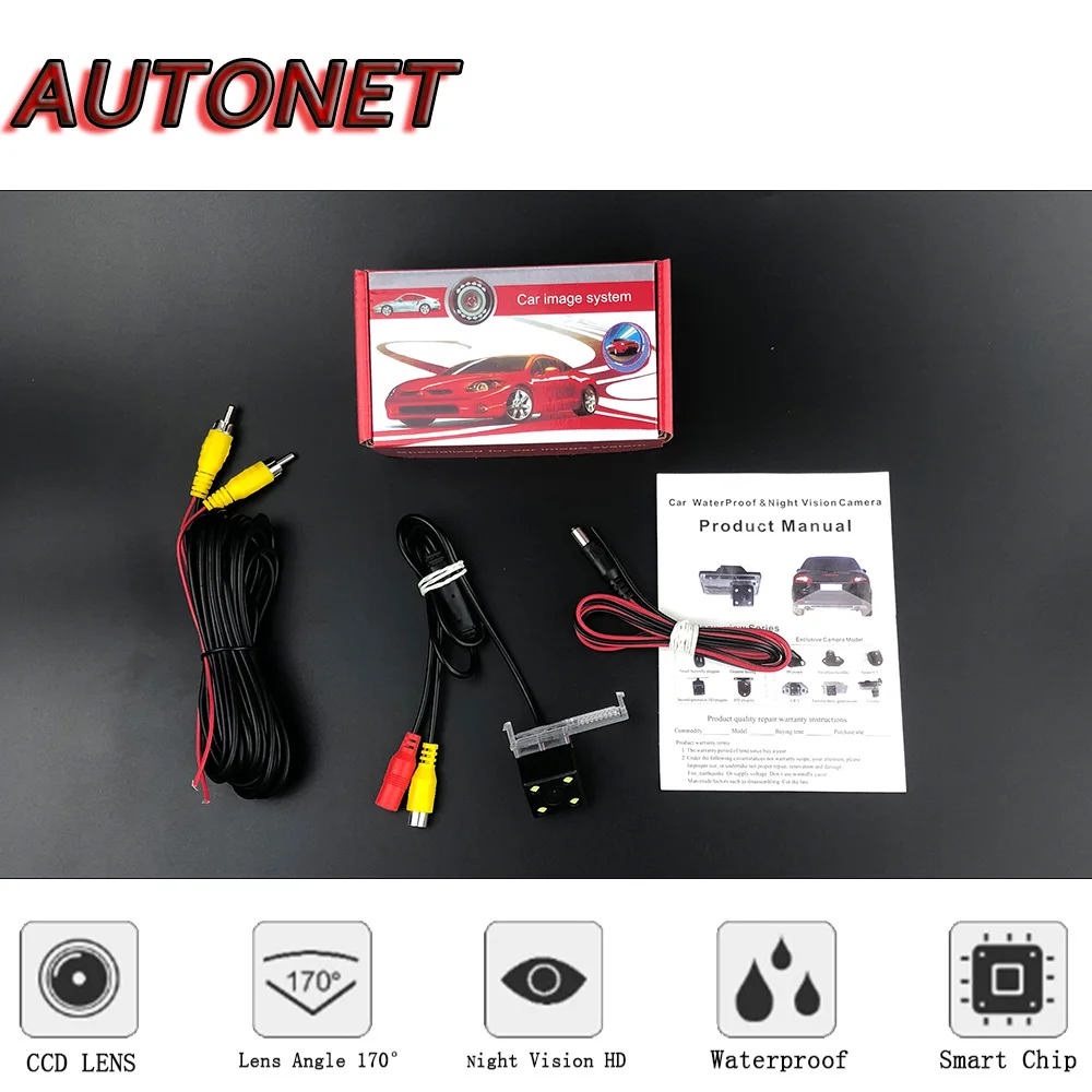 AUTONET HD Night Vision Backup Rear View camera For Peugeot 2008 2013 2014 2015 2016 2017 2018Original hole/license plate camera