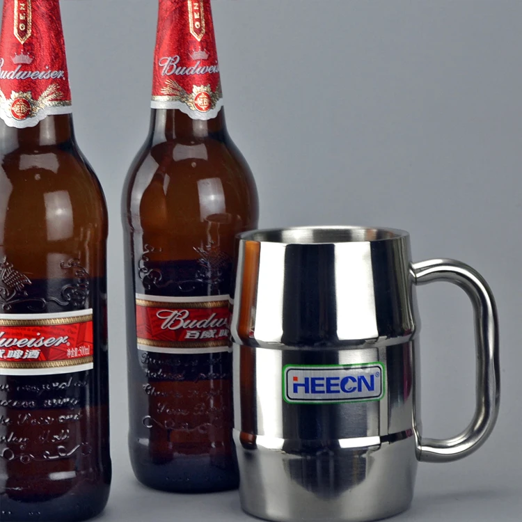 free shiping 500ML stronger handle  Double Wall Stainless Steel Tankard,coffee  mug  ,beer mug/cocktail cup with handle