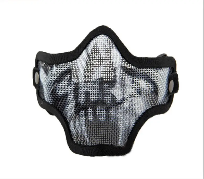 Half Face Metal Steel Net Mesh Masks Outdoor Hunting Tactical Masks CS Paintball Party Cosplay Airsoft Masks Adjustable