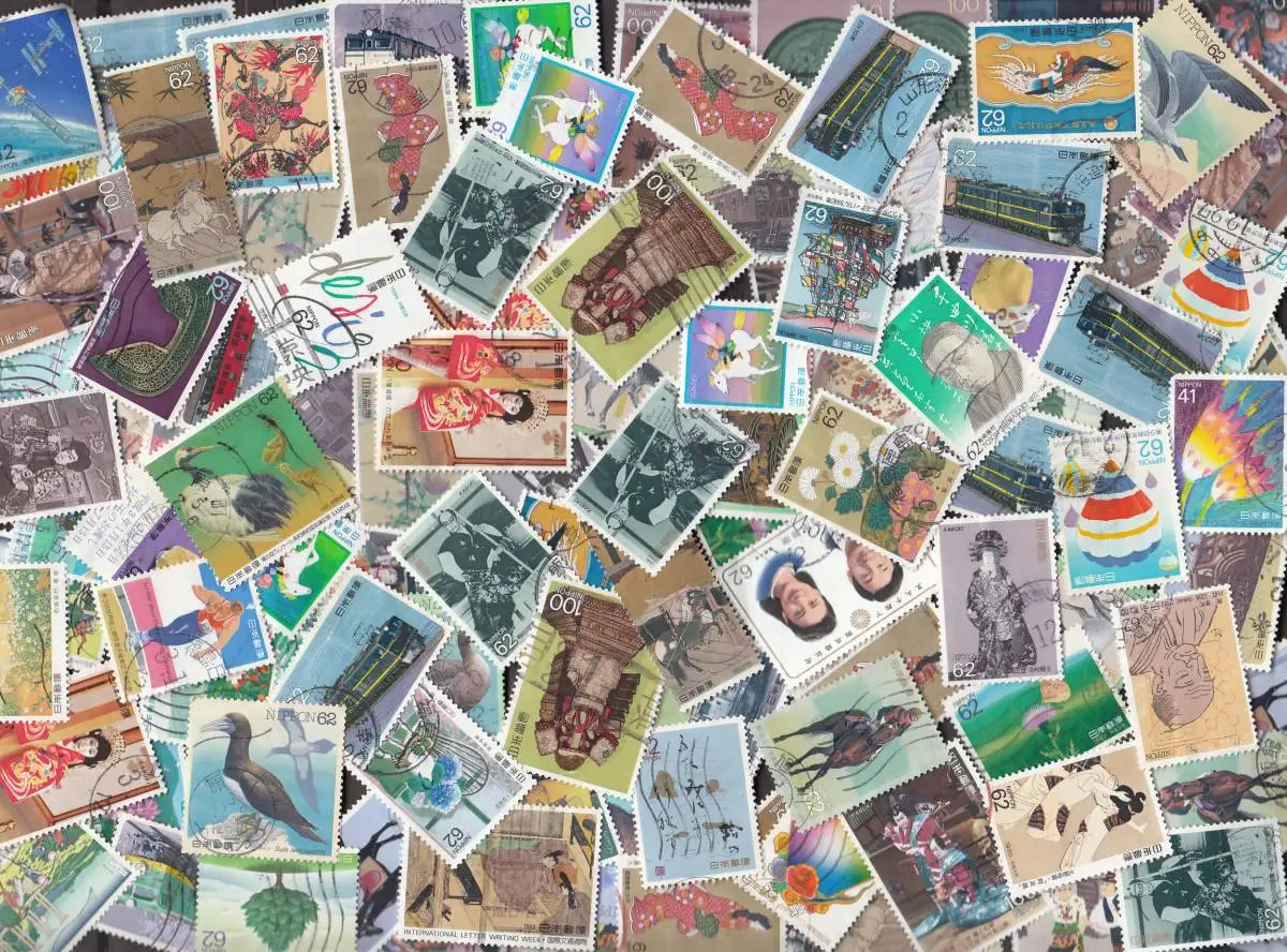 20/50Pcs Japan Post Stamps All Different Random Stamp  Marked Postage Stamps for Collecting