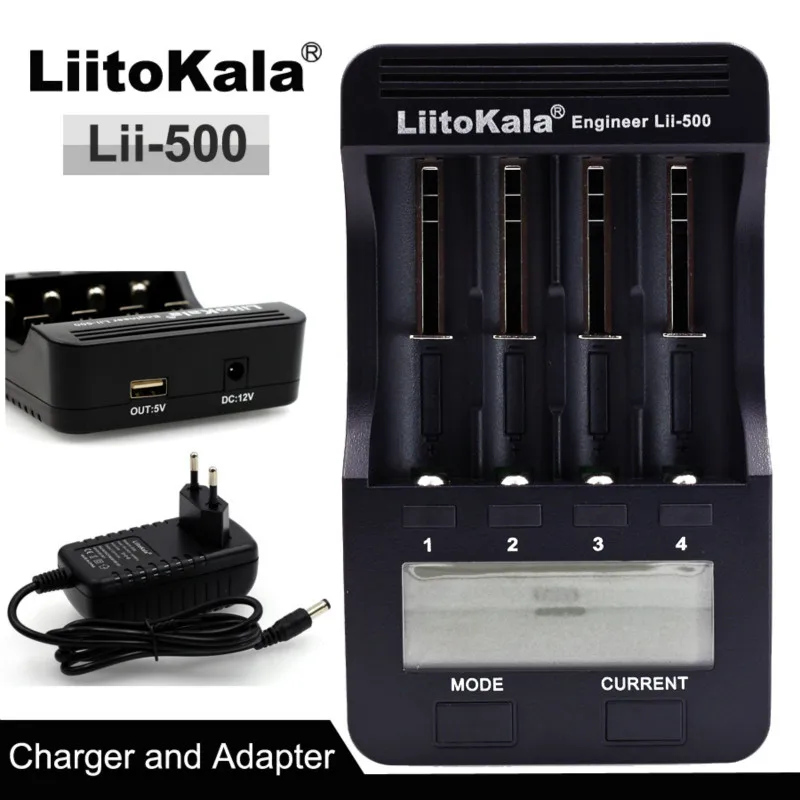 liitokala Lii-500 Multi-function 18650 Charger 26650 .18350,17335 Charger, Test,Usb 5 V output, large LCD Display+ Free Shipping