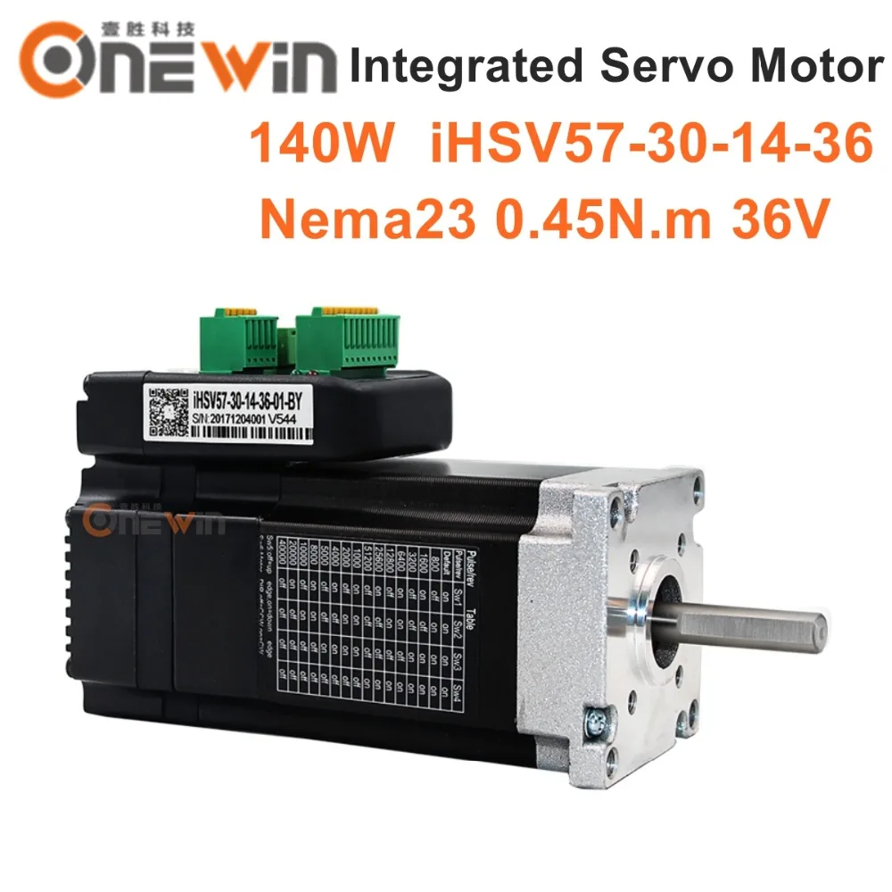 140W NEMA23 Integrated Servo Motor 3000rpm 36V 0.45Nm iHSV57-30-14-36