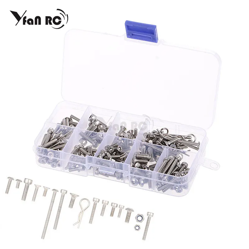 205PC Stainless Steel Screw Box Kit Set for Slash 4x4 Short Truck DIY Tools Rc Car Parts Free Shipping