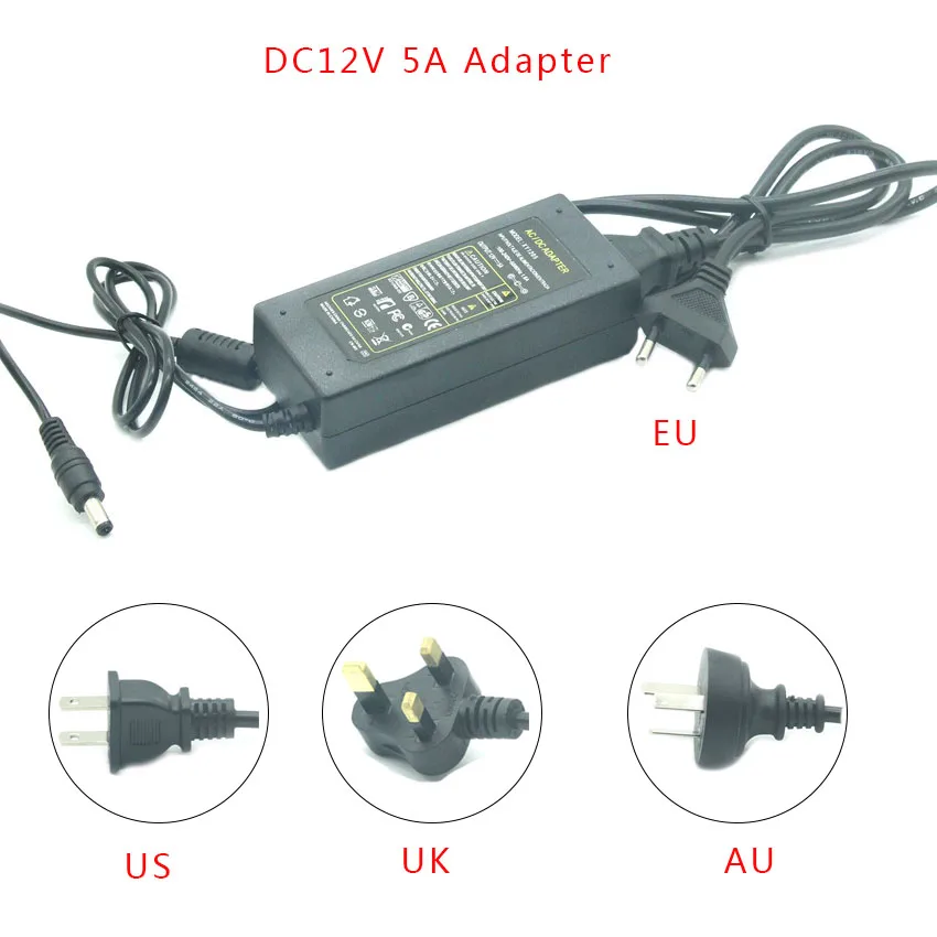 DC12V 5A 6A 10A led power supply  AC to DC LED adapter transformer 100-240v power supply 12v Driver EU/US/UK/AU for strip light