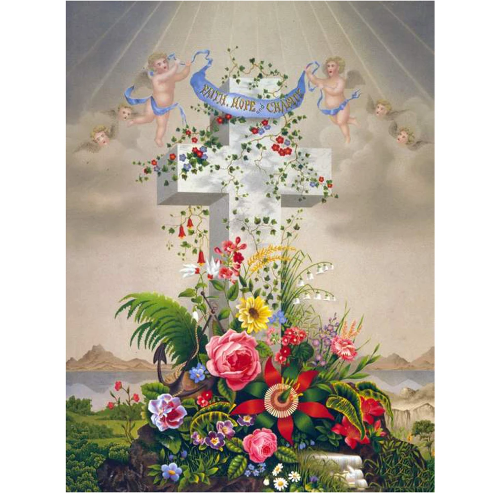 

Diy Diamond Painting Full Drill Cross Jesus Diamond Embroidery Full Square Rhinestones Embroidery Home Mosaic Decoration WG1008