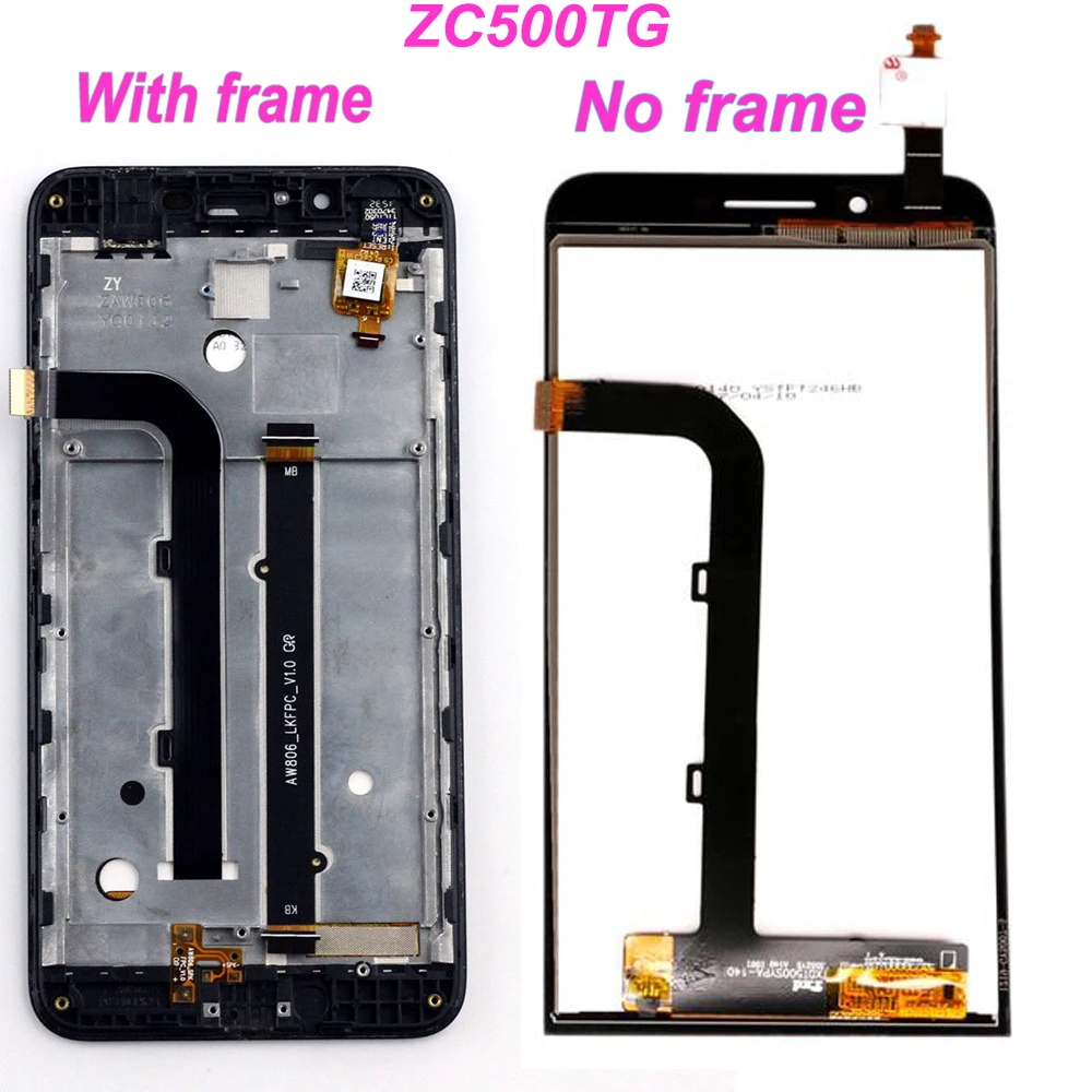 5 inch Original For Asus ZenFone Go ZC500TG Z00VD LCD Display Touch Screen Digitizer Assembly For Asus ZC500TG LCD With Frame