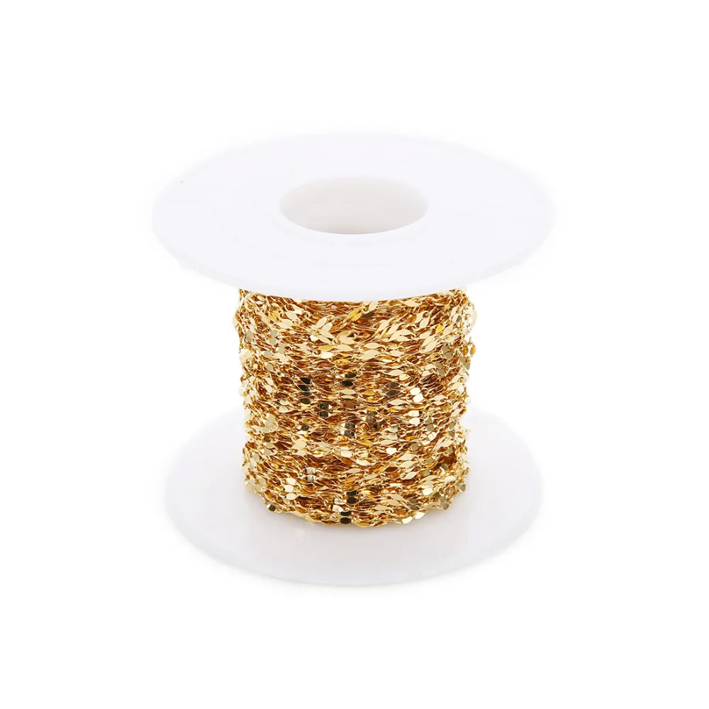 10 Yard/roll 2*4mm Gold Color Rope Chain Stainless Steel Necklace For Women Men Gold Fashion Rope Chain Jewelry Gift
