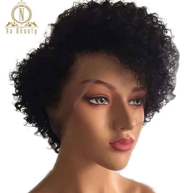 

180 Density Kinky Curly Short Bob Wig 13x4 /13x6 Lace Front Human Hair Wigs Preplucked Remy Hair Front Lace Wigs Black For Women