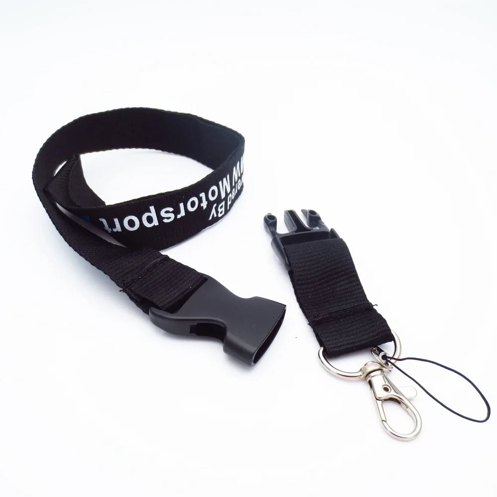 Black Keychain Car Keyring Neck Strap ID Card Badge Holder Clip for BMW Lanyard Motorsport Key Ring Chain Accessories