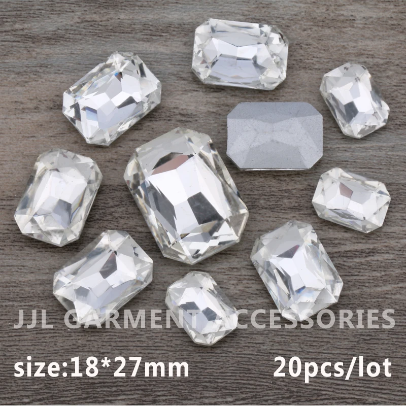 20pcs/lot 18*27mm rectangle Octagon Fancy stone Pointed back glass  crystal color  stone  For Choice Jewelry Making,DIY dress