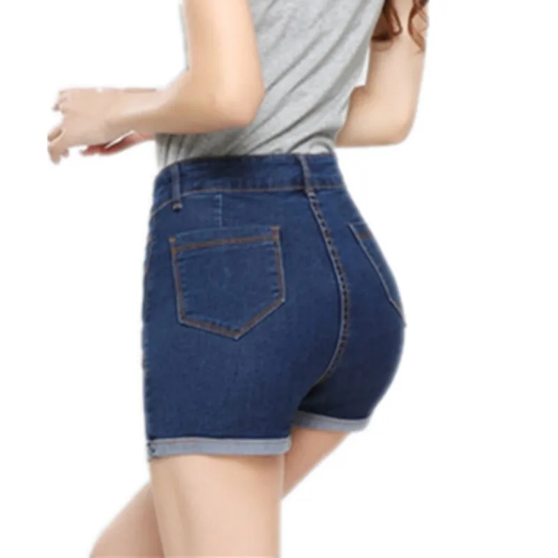 2018 new women's summer denim cowboy hot shorts woman high waist slim hip jeans shorts