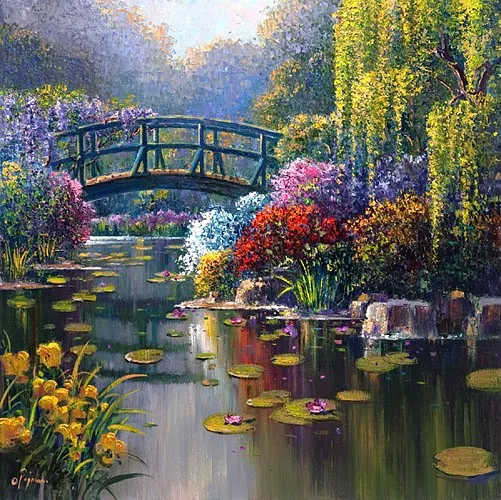 

Pond Garden Scenery Needlework Crafts 16CT 14CT Handmade embroidery French Quality Counted Cross Stitch Kit Set DIY Home decor