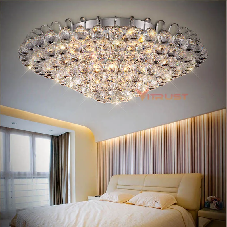 Top K9 Crystal LED Ceiling Light Fixture for Home Modern Light Fixtures for Bedroom Indoor Lighting Lustre De Cristal