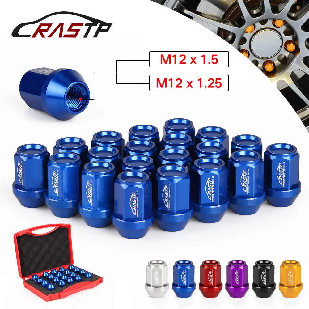 RASTP - Universal 35MM 20PCS Racing Forged 7075-T6 Lightweight Wheel Lug Nuts M12x1.25  Car Accessories Have In Stock RS-LN045