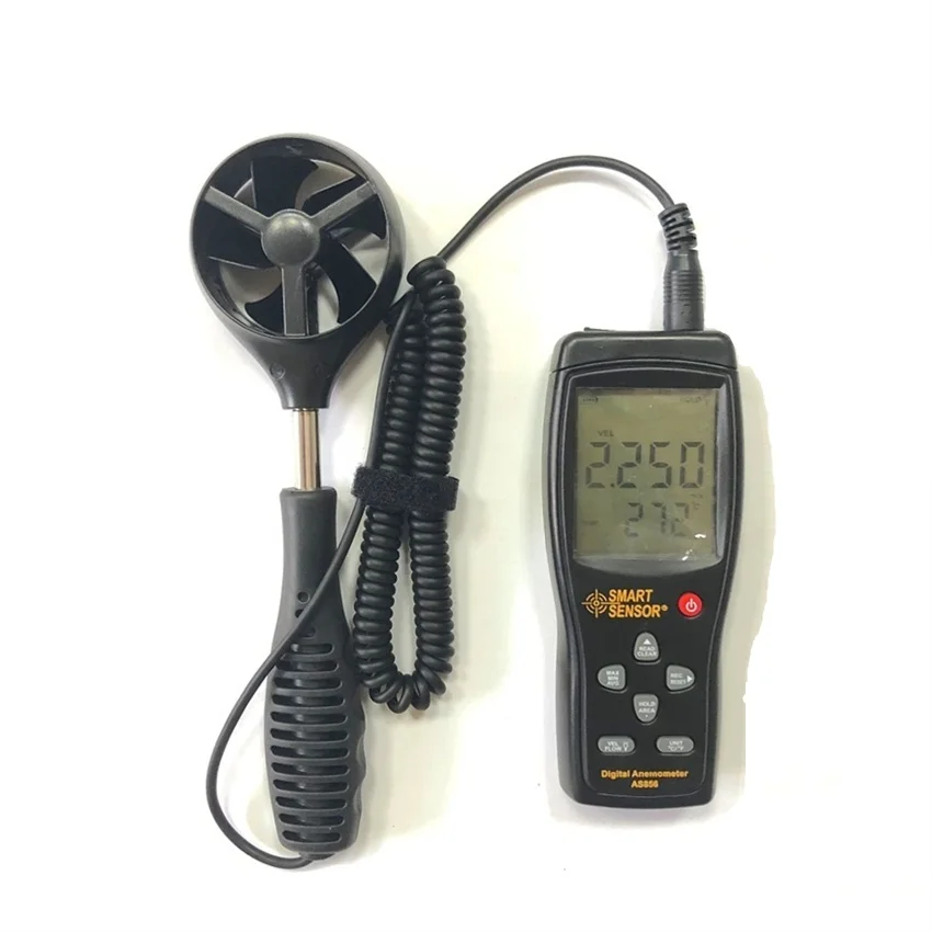 

AS856 Digital Anemometer Wind Speed Air Velocity W/Temperature Measuring 0.3-45M/S Data Hold to Computer USB diagnostic-tools