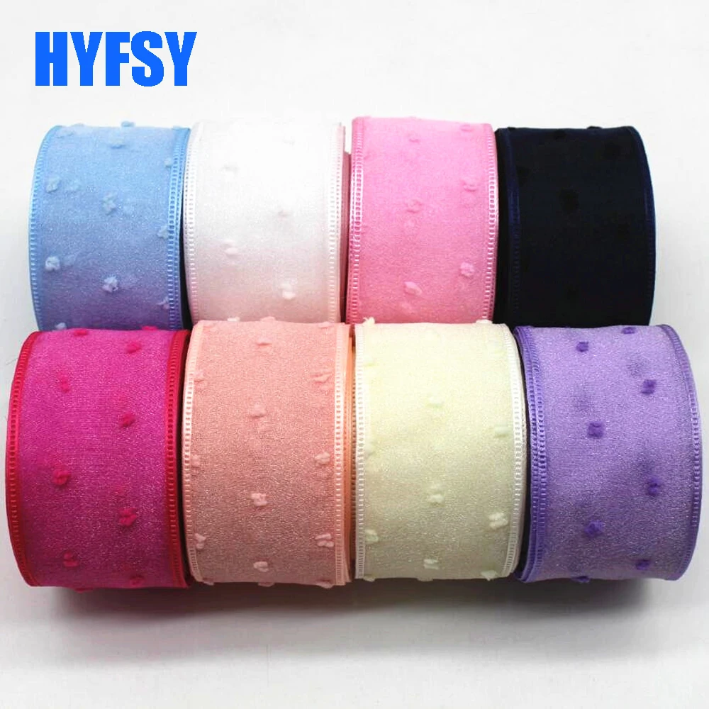 20 Yards 40MM Dots Double Pile Point Tulle Ribbon DIY Handmade Materials Home Decoration Gift Wrapping Doll Wedding Bows Layer