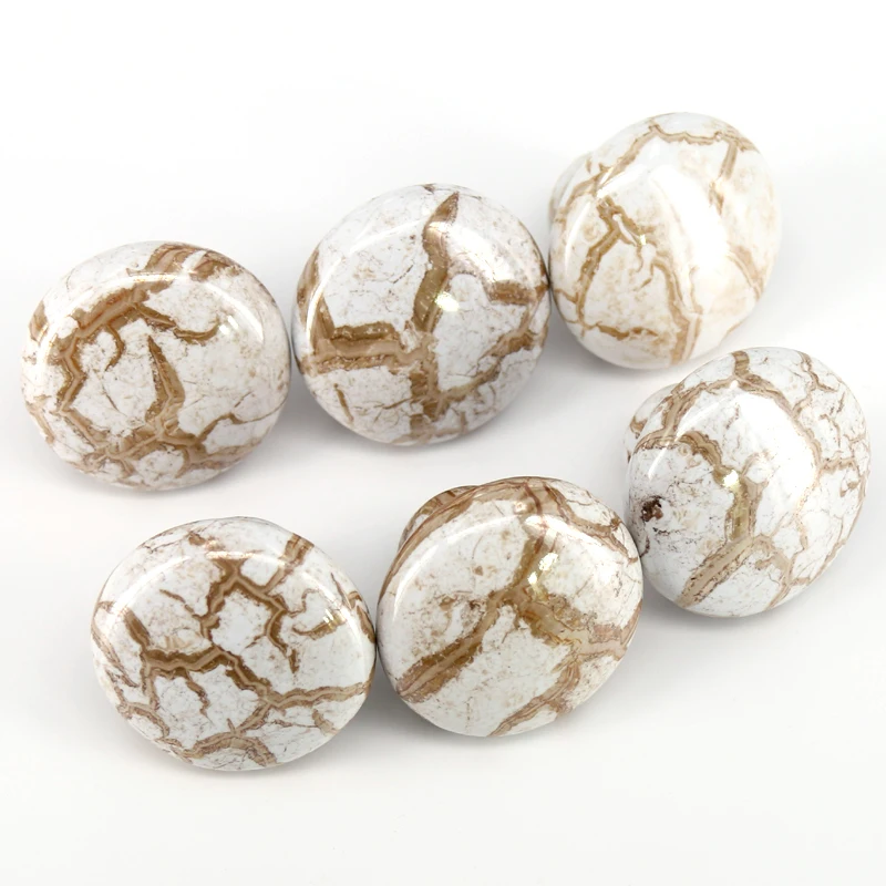 6PCS 38mm New Ceramic Cabinet Drawer Knob Wardrobe Handle Furniture  Closet Handles Dresser Pulls