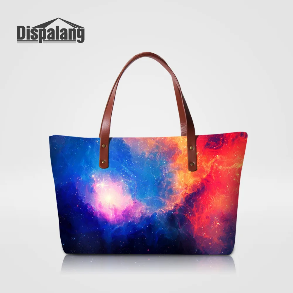 

Dispalang Fashion Handbag Casual Women Bags Universe Galaxy Printing Ladies Handbags Large Shoulder Bags Ladies Tote Satchel