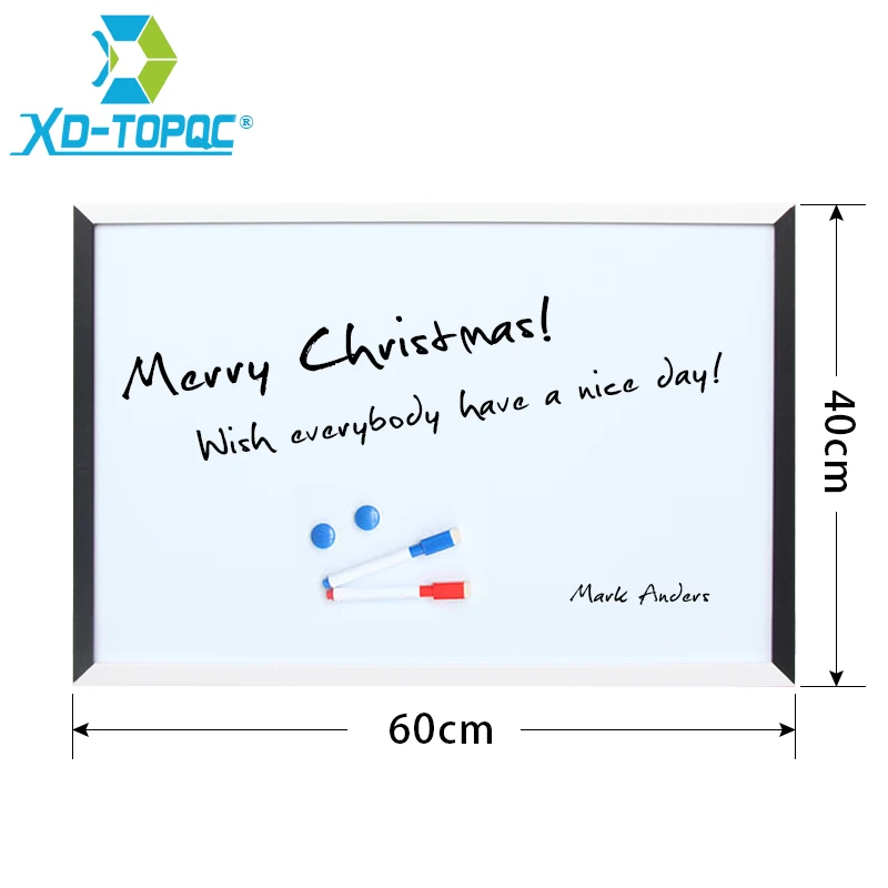 XINDI Nieuwe 40*60 cm Magnetische Wit Board MDF Zwart-wit Frame Houten Tekening Whiteboard Decoratieve Bericht Boards WB10