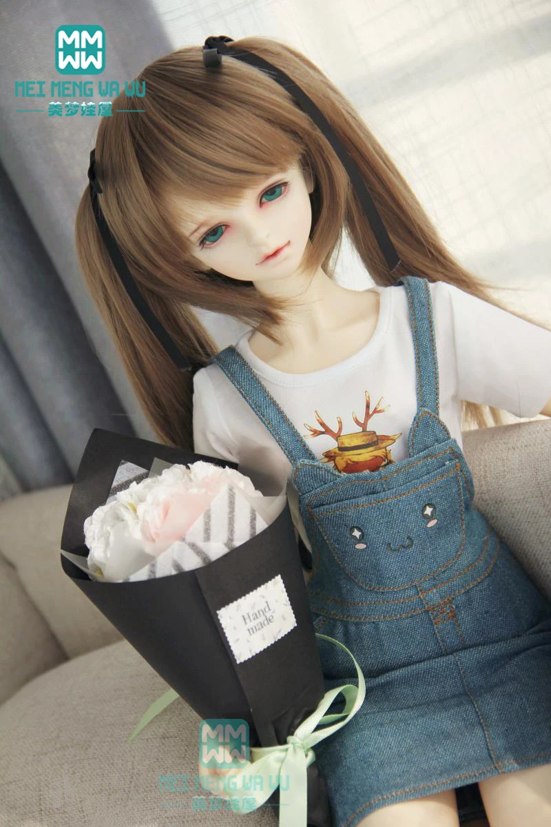BJD accessories for 58cm-63cm 1/3 BJD doll clothes fashion T-shirt, striped strap dress