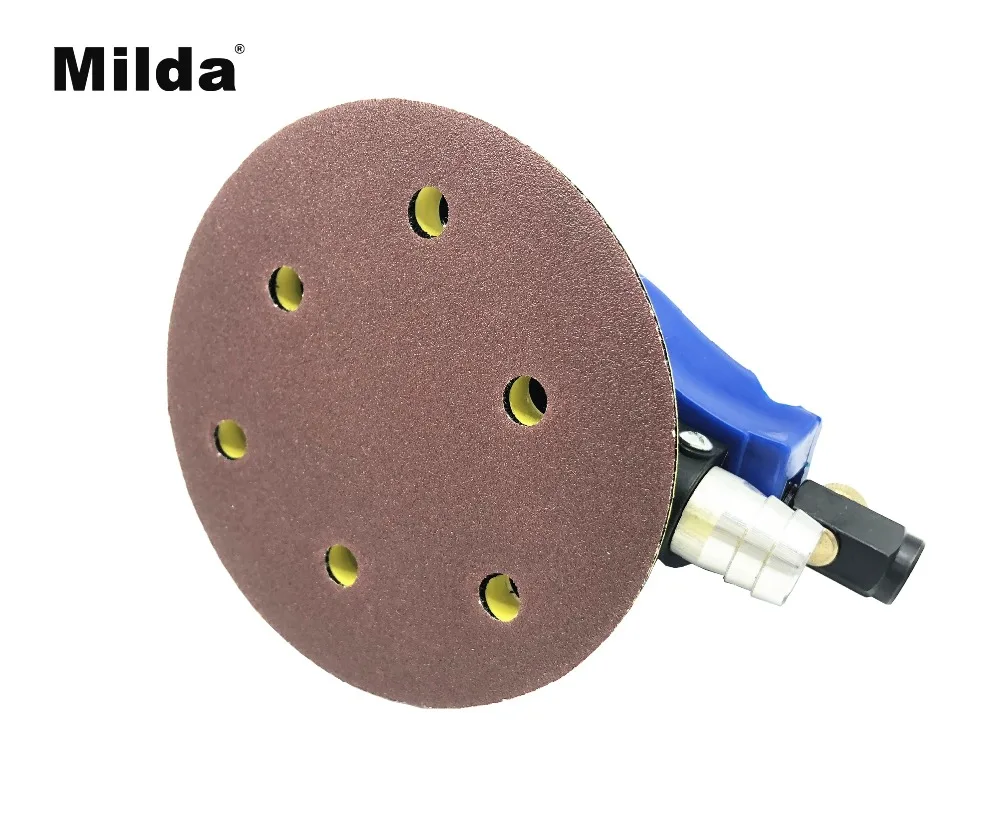 Milda 50 Pcs 5 Inch 5 "125 Mm Bulat Amplas Disk Pasir Lembar Grit 40-800 Hook dan loop Sanding Disc untuk Sander Bubur Jagung