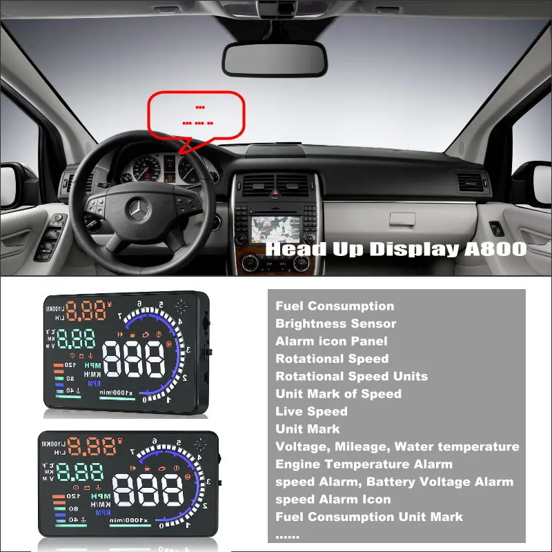 For Mercedes Benz B Class W245 Car Electronic Auto Accessories Universal Head Up Display HUD Driving Speed Alarm Plug & Play