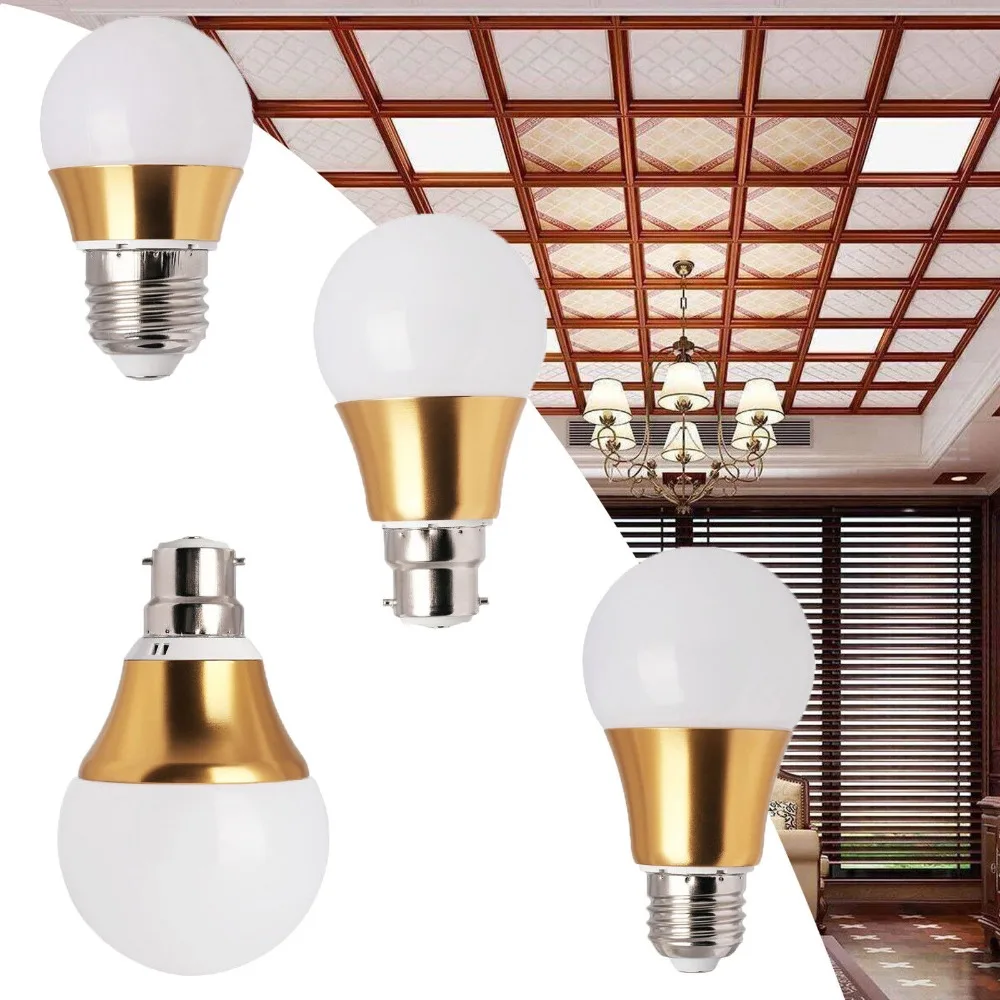 

Dimmable LED Lamp Lights E27 led 3W 5W 7W 9W B22 Bayonet LED Bulbs 110V 220V 230V 240V Cold / Warm White Golden Shell