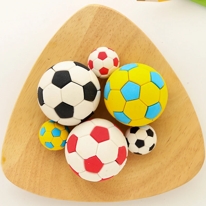 Novelty Removable Football Shape Eraser Rubber Erasers Gomme Material Escolar 3D Silgi Borrachas Kawaii Cative School Supplies