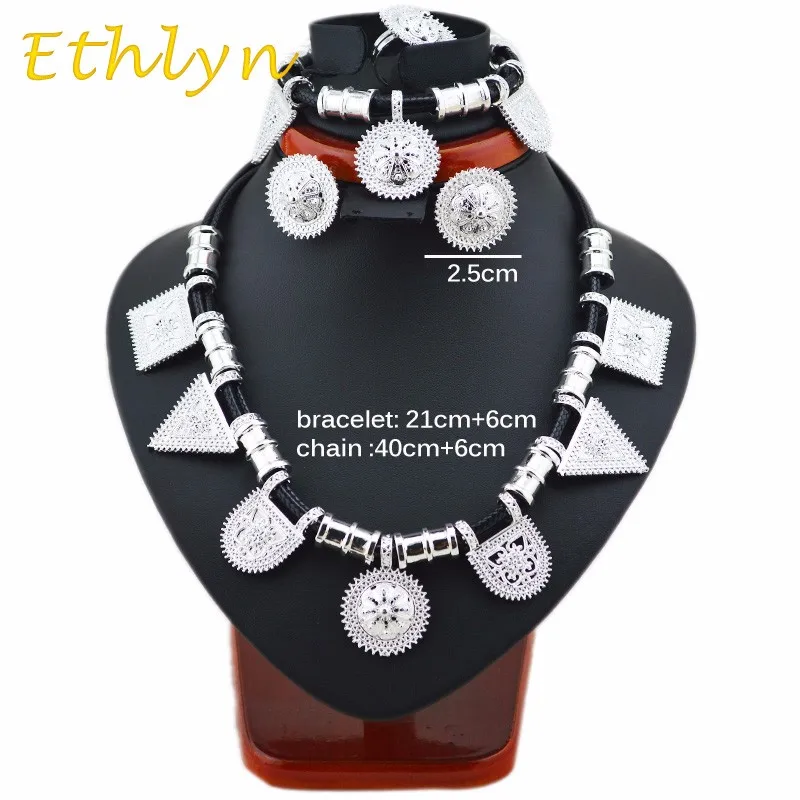 Ethlyn لطيف و جديد مجوهرات الإثيوبية الذهب اللون حبل مجموعات ل الأفريقي/إثيوبيا/إريتريا النساء مجوهرات الزفاف مجموعات S25 #4