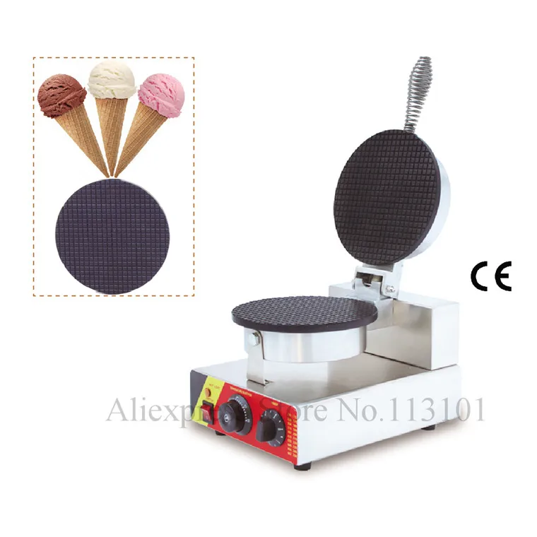 

Single Head Ice Cream Cone Waffle Machine Stainless Steel Icecream Cone Maker Crispy Pancake Waffle Maker