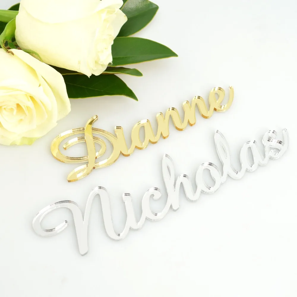 

Laser Cut Acrylic Name Place Cards Decorations - Wedding & Engagement Favours