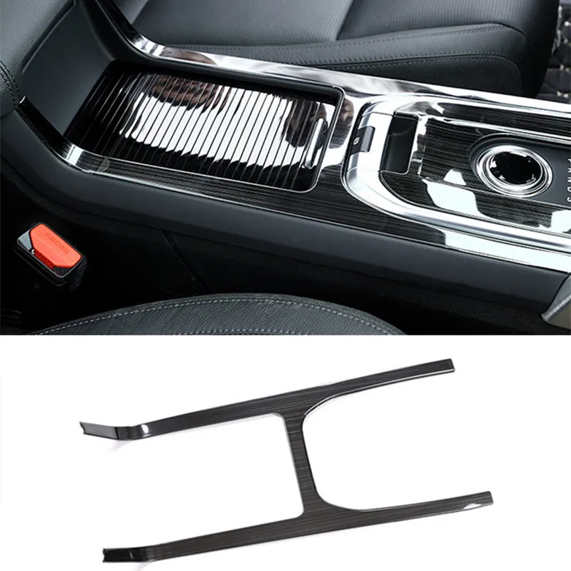 Black Center Console Gear Shift Frame Decoration Cover Trim For Land Rover Discovery Sport 2015-2018 Stainless Steel