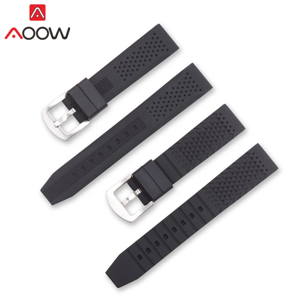 Universal 16mm 18mm 20mm 22mm 24mm Soft Silicone Watchband for Gear S2 S3 Sport Waterproof Strap Bracelet Band Accessories