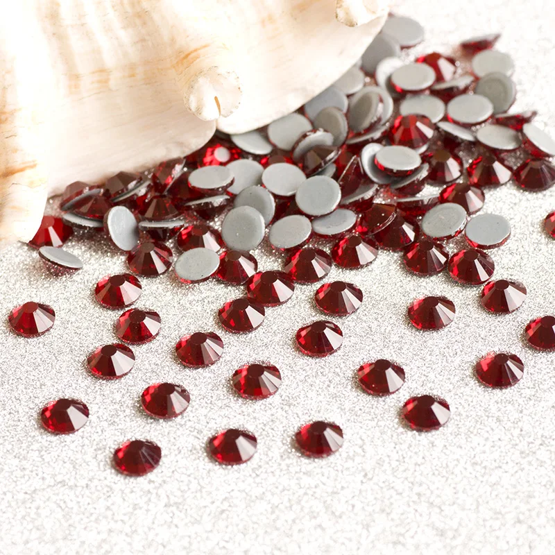 YANRUO 2058HF Hot Fix Dark Siam Glass Rhinestone Strass Heat Iron Clothes DIY Bridal Jewelry