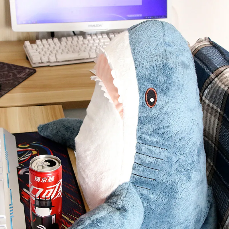 45-140CM Big Size Shark Plush Toy Soft Stuffed speelgoed Animal Reading Pillow for Birthday Gifts Cushion Gift For Children