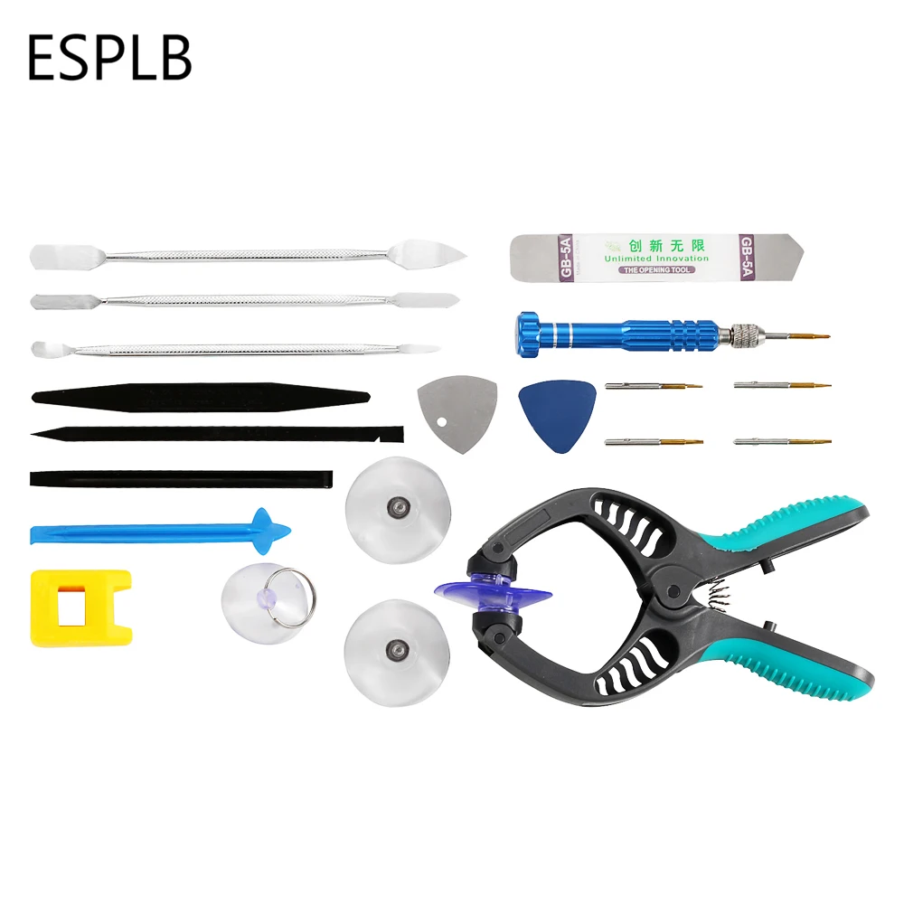 ESPLB 20 in 1 Mobile Phone LCD Screen Opening Pliers Screwdrivers Pry Magnetizer Disassemble Set for iPhone 5 5s 6S Tablet