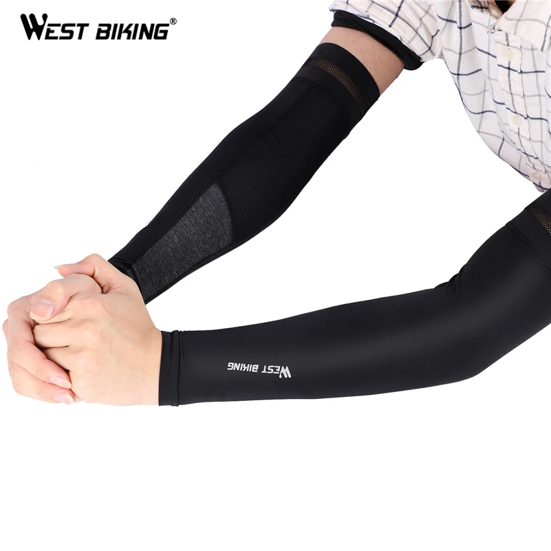 WEST BIKING Cycling Running Arm Sleeve Bicycle UV Protection Cuff Cover Bike Sport Arm Warmers Cool Men Women Cycling Sleeves