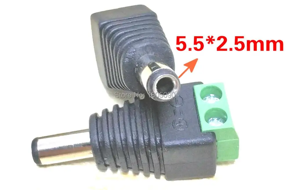 

NEW 10Pcs Male DC Power Plug Connector 2.5mm x 5.5mm 5.5*2.5mm (Screw Fastening Type) Needn't Welding DC Plug Adapter